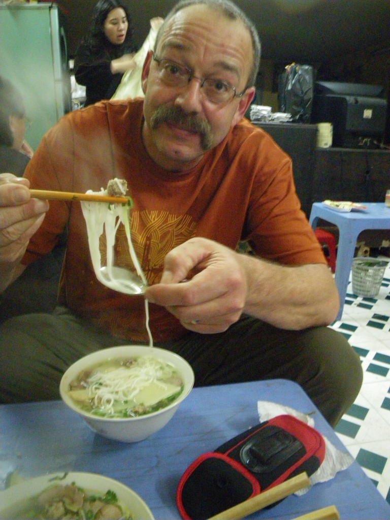 Jan Enjoying Bun Moc Hanoi